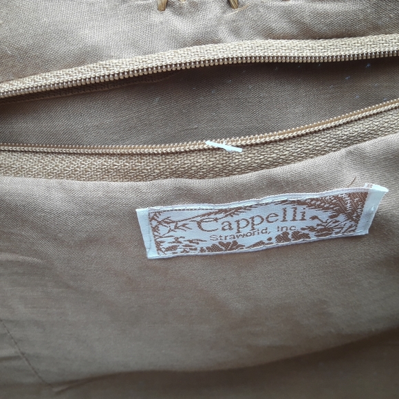 Wicker Bag Woven Purse Wooden Handles Beaded - Picture 3 of 10